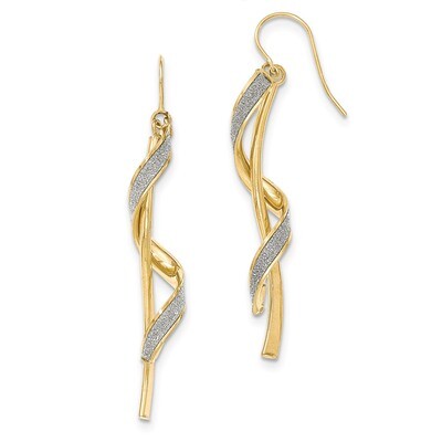 Spiral Dangle Earrings 14k Gold Polished Glitter Infused TH934, MPN: TH934, 191101456350