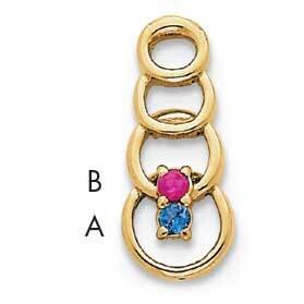 2 Synthetic Stone Family Pendant 14k Gold XMP51/2SY, MPN: XMP51/2SY, 883957142517