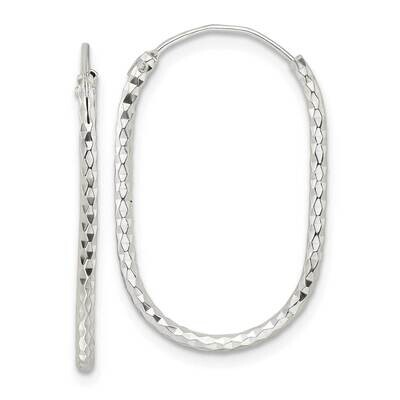 Diamond-Cut Oblong Endless Hoop Earrings Sterling Silver Polished QE15827, MPN: QE15827, 1969041526…