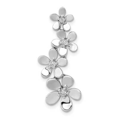 1/8Ct. Diamond Four Flower Chain Slide 14k White Gold PM4039-012-WA, MPN: PM4039-012-WA, 8839572959…