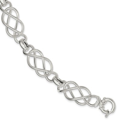 Bracelet 7.75 Inch Sterling Silver Polished QG3873-7.75, MPN: QG3873-7.75, 191101769818
