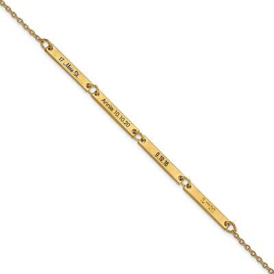 4 Station Bracelet 7 Inch 10k Gold Brushed 10XNA1180/4Y, MPN: 10XNA1180/4Y,