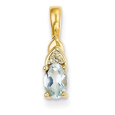 Diamond &amp; Aquamarine Pendant 14k Gold XBS276, MPN: XBS276, 883957413716