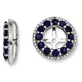 Diamond &amp; Created Sapphire Earring Jacket Sterling Silver Rhodium QJ123SEP, MPN: QJ123SEP, 88677428…