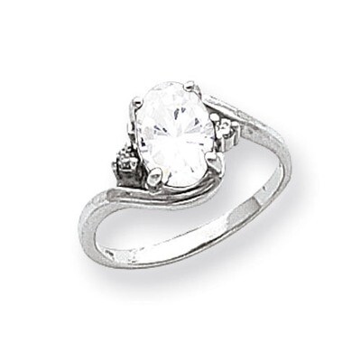 Cubic Zirconia Diamond Ring 14k white Gold 8x6mm Oval Y2246CZ/A, MPN: Y2246CZ/A, 883957625805