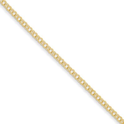 3mm Solid Double Link Charm Bracelet 7 Inch 14k Gold DO553-7, MPN: DO553-7, 886774095141