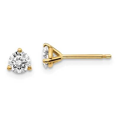 1/2ctw SI1/SI2 G H I Lab Grown Diamond 3 Prong Earrings 14k Yellow Gold EM1007-050-LG, MPN: EM1007-…