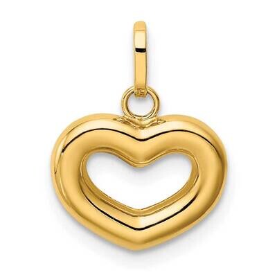 Cut-out Puffed Heart Charm 14k Gold Polished  YC1387, MPN: YC1387, 191101903106