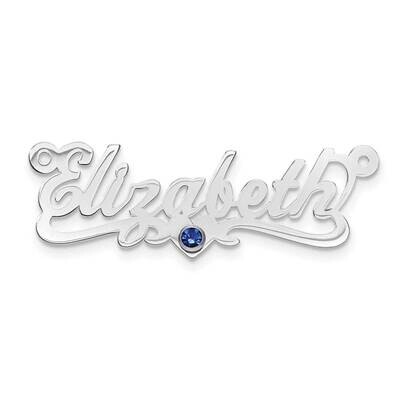 Laser Polished Birthstone Nameplate Sterling Silver Rhodium-plated XNA626SS, MPN: XNA626SS, 1911012…