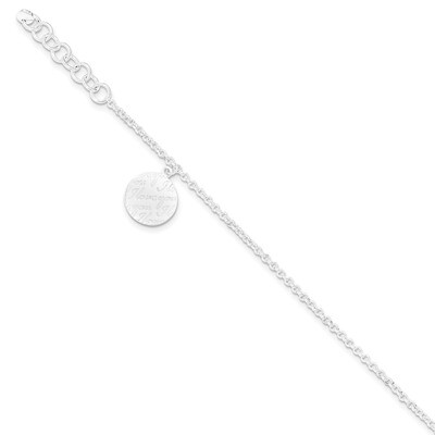 Polished I Love You with 1in. Ext. Bracelet Sterling Silver QG3581-7.5