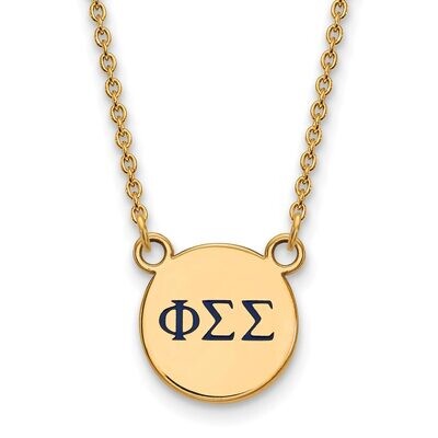 Phi Sigma Sigma Extra Small Enameled Pendant with 18 Inch Chain Gold-plated Silver GP027PSS-18, MPN…