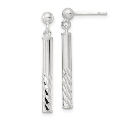 Diamond-Cut Bar Dangle Post Earrings Sterling Silver QE16045, MPN: QE16045, 196904150474