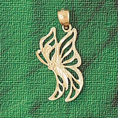 Dazzlers Jewelry Butterfly Pendant Necklace Charm Bracelet in Yellow, White or Rose Gold 3126, MPN:…