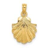 Scallop Shell Charm 14k Gold 2-D K7395, MPN: K7395, 637218010769