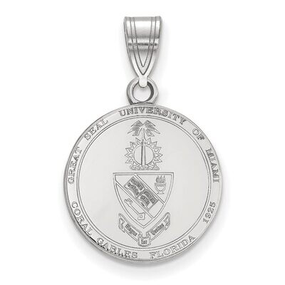 University of Miami Medium Crest Pendant Sterling Silver SS066UMF, MPN: SS066UMF, 886774724843
