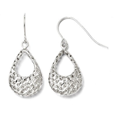 Leslie&#39;s Textured Shepherd Hook Dangle Earrings - 10k White Gold HB-TB37, MPN: TB37, 883957202693