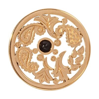 Nikki Lissoni Black Gold Paisley Gold Plated 33mm Coin C1248GM, MPN: C1248GM, 8718627465882