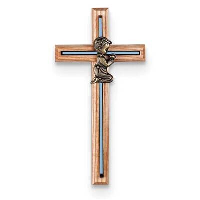 Gold-tone Praying Boy with Blue Inlay Oak Wall Cross GM22835, MPN: GM22835, 603799272131