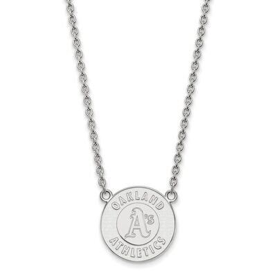 Oakland Athletics Large Pendant with Chain Necklace 10k White Gold 1W010ATH-18, MPN: 1W010ATH-18, 8…