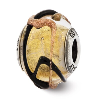 Yellow with Black &amp; Brown Textured Lines G - Sterling Silver QRS2598, MPN: QRS2598, 883957578880