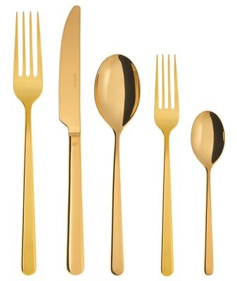 Sambonet Linear PVD Gold 5 Piece Place Setting S.H. 52713G93, MPN: 52713G93, 790955049123