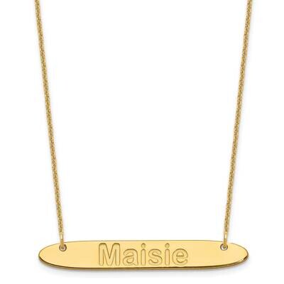 Polished Oblong Arial Rounded Bar Necklace 14k Gold Medium XNA1238Y, MPN: XNA1238Y,