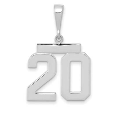 Number 20 Charm 14k White Gold Polished Medium WMP20, MPN: WMP20, 196904076095