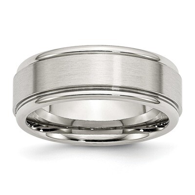 8mm Brushed and Polished Band Stainless Steel Ridged Edge SR90 by Chisel, MPN: SR90, 886774425917