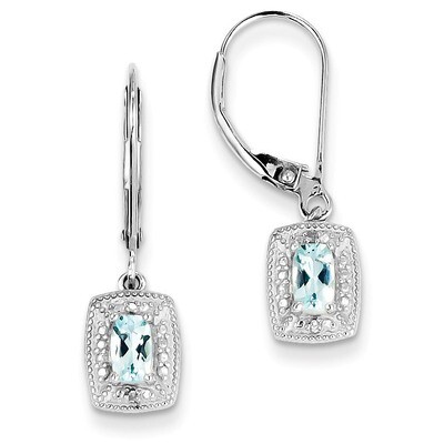Light Blue Topaz Diamond Earrings Sterling Silver QE10215BT, MPN: QE10215BT, 883957400075