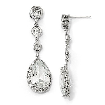 Cheryl M Dangle Earrings Sterling Silver Cubic Zirconia QCM653, MPN: QCM653, 886774011578