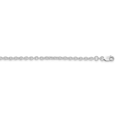 2.75mm Cable Chain 16 Inch Sterling Silver Rhodium-Plated QCL080R-16, MPN: QCL080R-16,