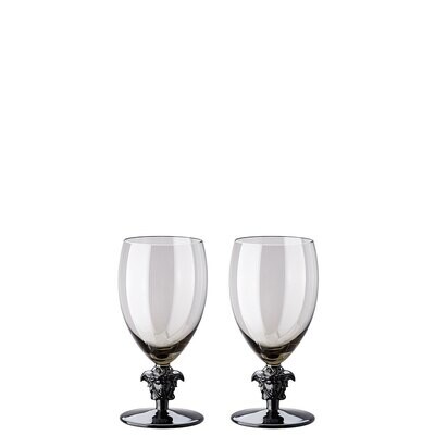 Versace Medusa Lumiere 2 Short Stem Haze White Wine Set of Two 6 1/2 Inch, MPN: 69129-321392-48806,…