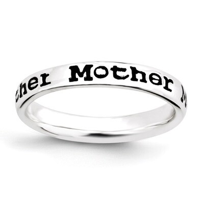 Enameled Mother Ring - Sterling Silver Polished QSK994, MPN: QSK994, 886774208817