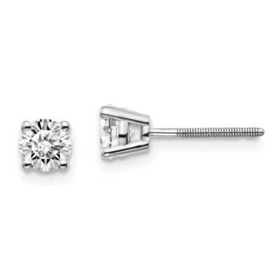 2/3ctw Cert. SI1/SI2 G H I Lab Grown Diamond Screw Back Earrings 14k White Gold EM1006S-066C-WLG, M…