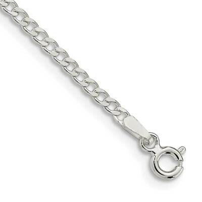 2.3mm Beveled Curb Chain 8 Inch Sterling Silver QFB060-8, MPN: QFB060-8,