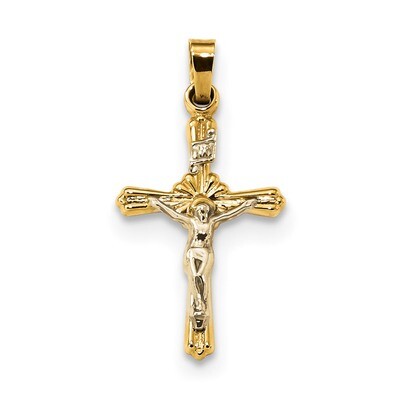 Flower Center INRI Crucifix Pendant 14k Two-Tone Gold XR1653, MPN: XR1653, 883957773421