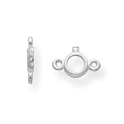 Round Bezel Dangle 2.4mm Earring Component 14k White Gold WG859, MPN: WG859,
