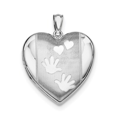 Handprints Heart Locket Sterling Silver Rhodium-plated QLS623, MPN: QLS623, 191101390166