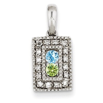 2 Birthstones Family Jewelry Diamond Semi-Set Pendant 14k White Gold XMPW41/2, MPN: XMPW41/2, 88395…