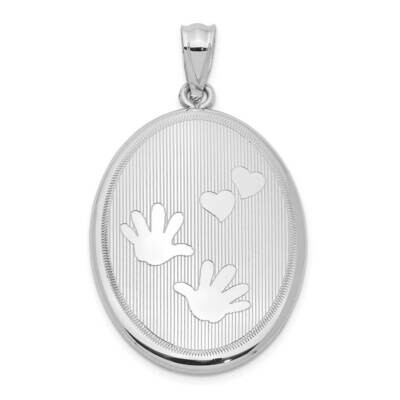Polished Hands and Hearts Oval Open Locket Sterling Silver Rhodium-plated QLS1016, MPN: QLS1016, 88…