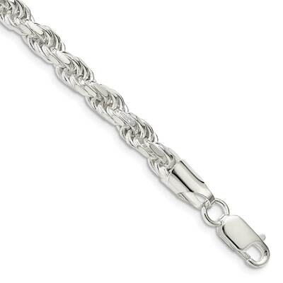 5.75mm Diamond-Cut Rope Chain 10 Inch Sterling Silver QDC120-10, MPN: QDC120-10, 191101769160