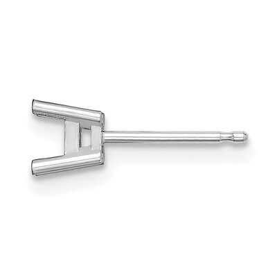 Princess 4-Prong .05ct Post Earring Mounting 14k White Gold WG364, MPN: WG364,