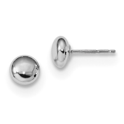 Polished Button Post Earrings 14k white Gold YE1817, MPN: YE1817, 191101143410