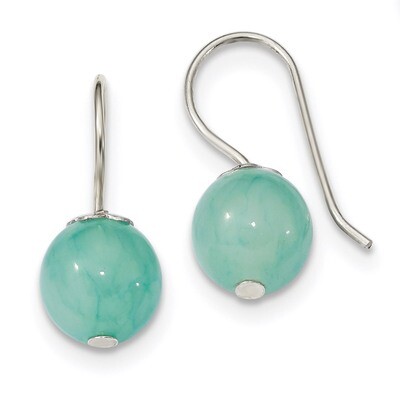 Blue Quartz 10mm Shepherd Hook Earrings Sterling Silver QE13111, MPN: QE13111, 886774126173