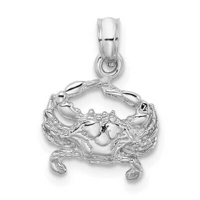 2-D Blue Crab Charm 14k White Gold K2990W, MPN: K2990W, 637218150762