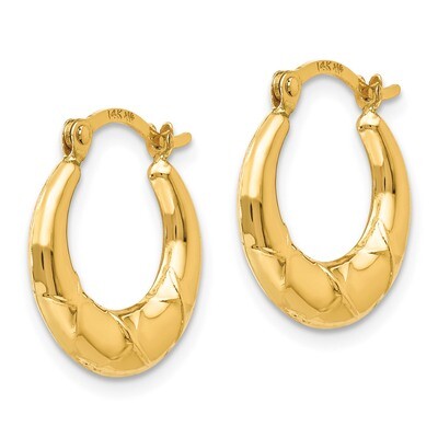 Hollow X Hoop Earrings - 14k Gold SE2418 by Madi K, MPN: SE2418, 883957468075