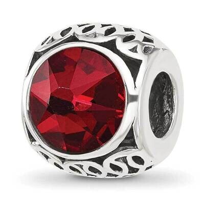 Antiqued Dark Red Swarovski Crystal Bead Sterling Silver QRS4405, MPN: QRS4405,