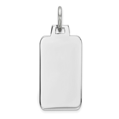 Engravable Rect. Polish Front Satin Back Disc Charm Sterling Silver Rhodium QM505/18, MPN: QM505/18…