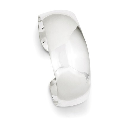 Plain Cuff Bangle Bracelet Sterling Silver Solid Polished QB183, MPN: QB183, 883957903262