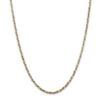 Vermeil 2.5mm Diamond-Cut Rope Chain 30 Inch Sterling Silver QDCY060-30, MPN: QDCY060-30, 191101768…